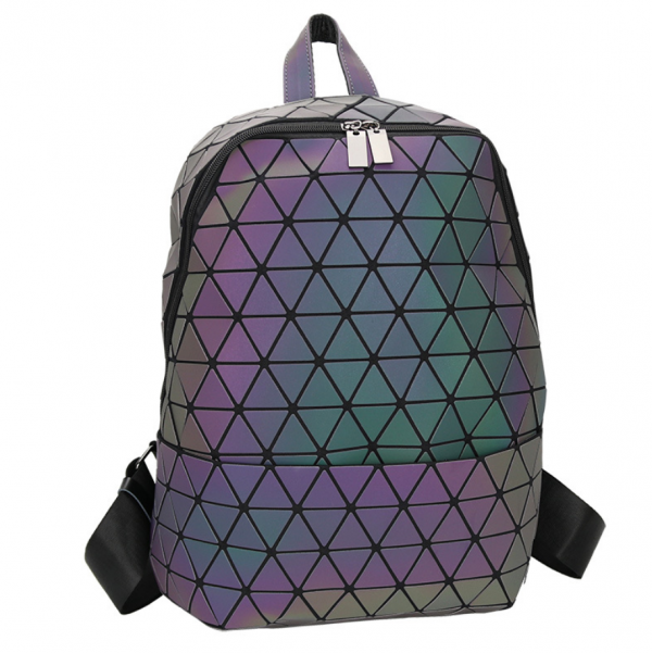 Holographic laser Leather Backpack Travel Casual Daypack