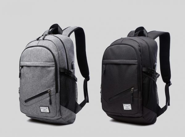Custom sport backpack with USB Charging Port and front mesh to pack basketball,football,rugby ball