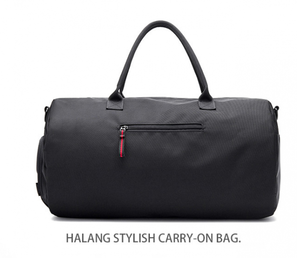 Water resistant Korean fashion travel bags custom logo in black