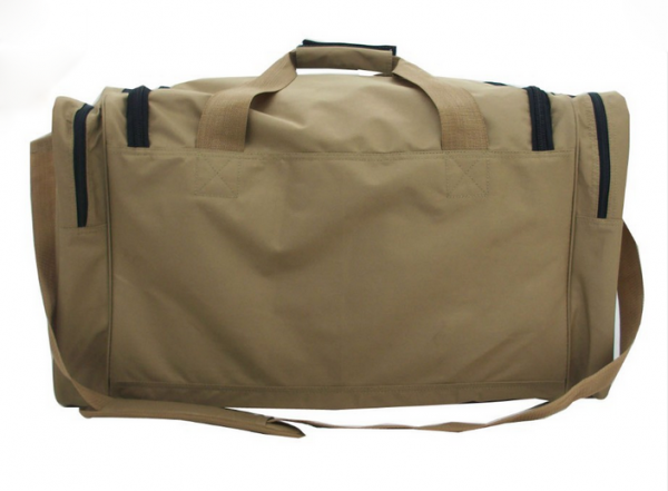 High quality fold-able canvas duffel bag with two front zipper pocket canvas sport bag