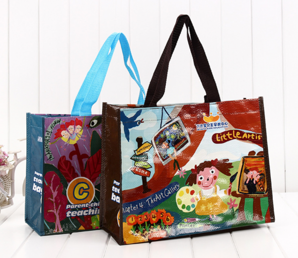 Waterproof PP woven high quality tote bags wholesale colorful printing